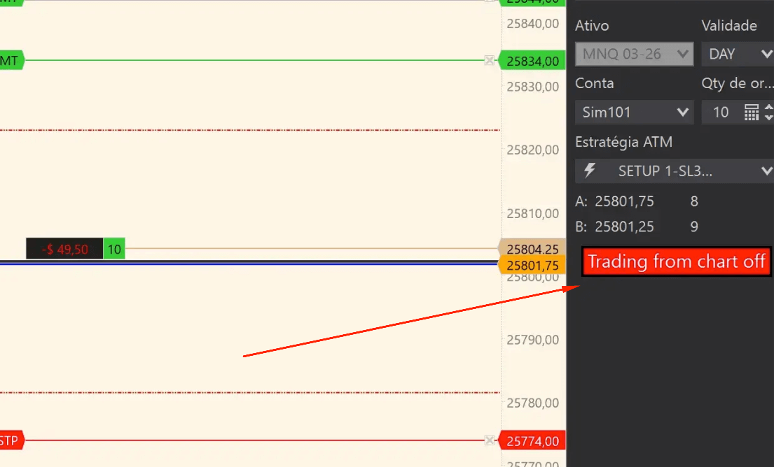 Como Configurar o NinjaTrader para operar Mesas Proprietárias 3 3780 Print Trading from chart